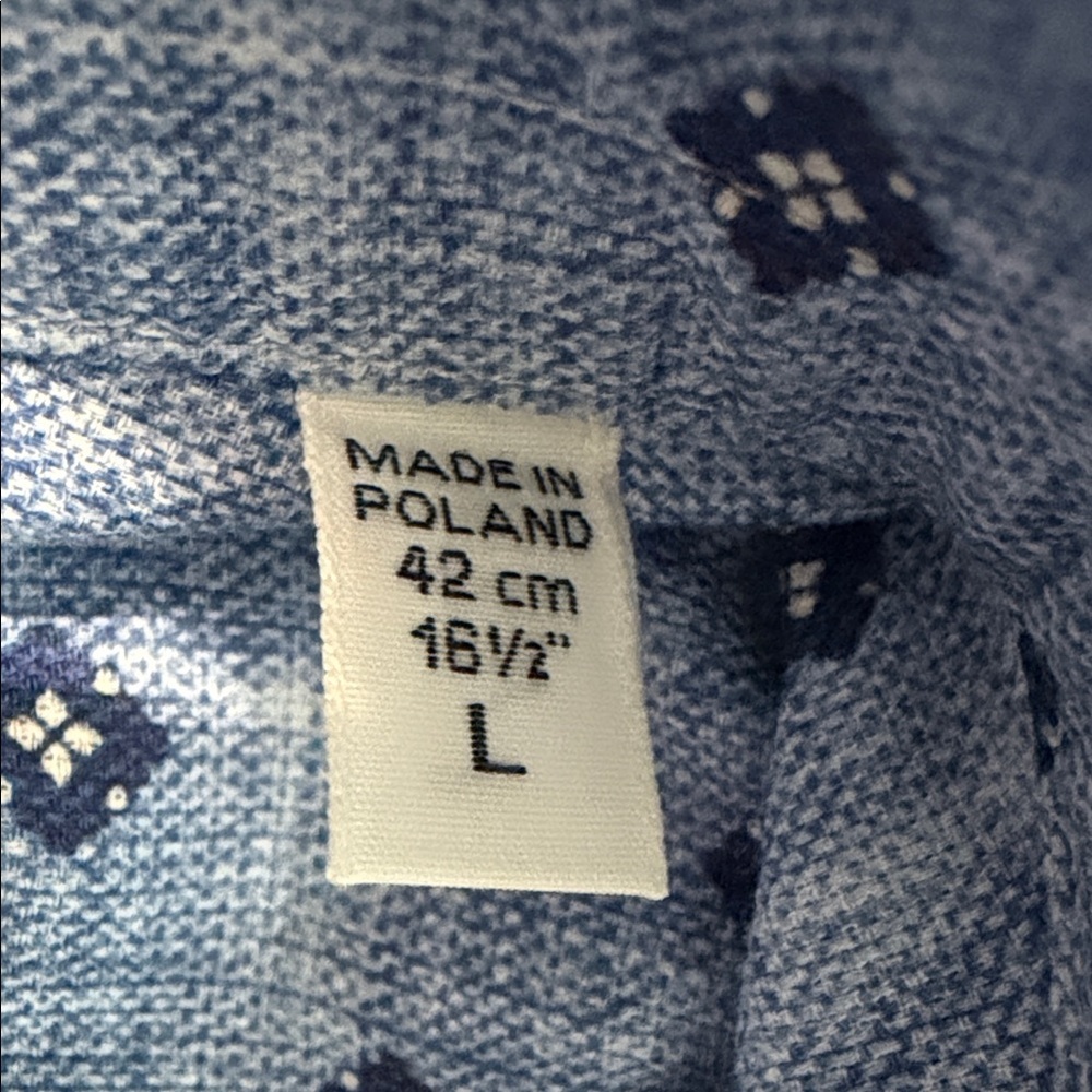 Men's Light Blue Patterned Button Down Shirt - Picture 7 of 8